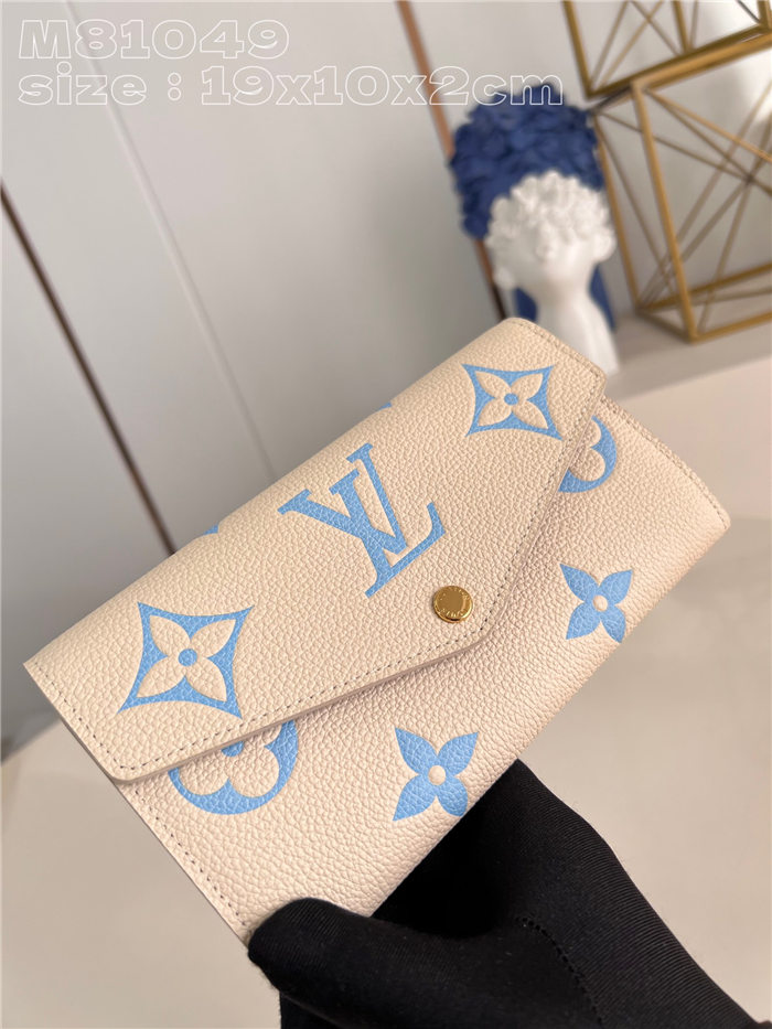 Louis Vuitton SARAH WALLET Monogram Empreinte M81049 Blue High