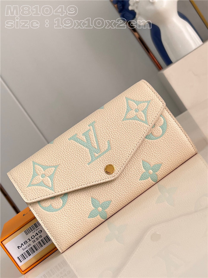 Louis Vuitton SARAH WALLET Monogram Empreinte M81049 Green High