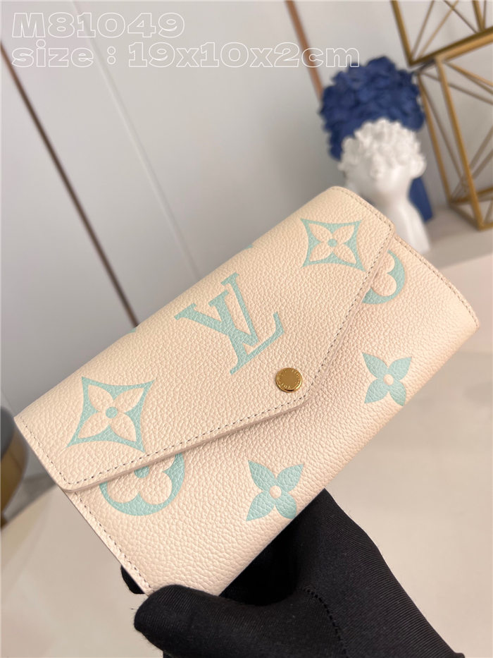 Louis Vuitton SARAH WALLET Monogram Empreinte M81049 Green High