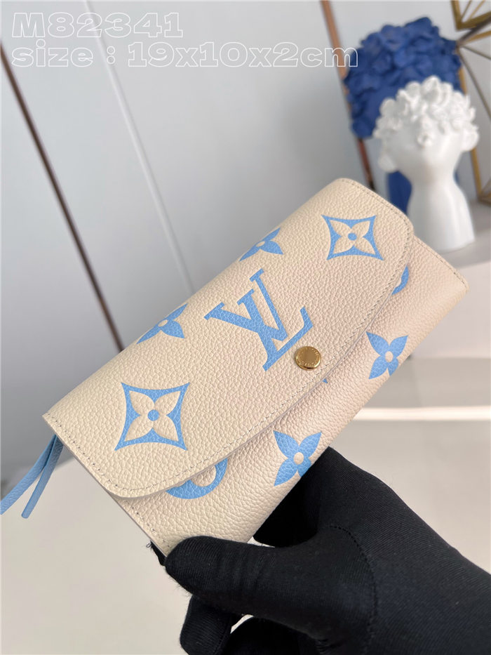 Louis Vuitton EMILIE WALLET Monogram Empreinte M82341 Blue High