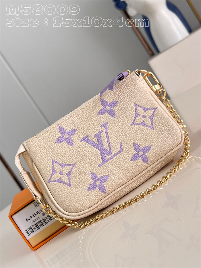 Louis Vuitton MINI POCHETTE ACCESSOIRES Monogram Empreinte M58009 Purple High