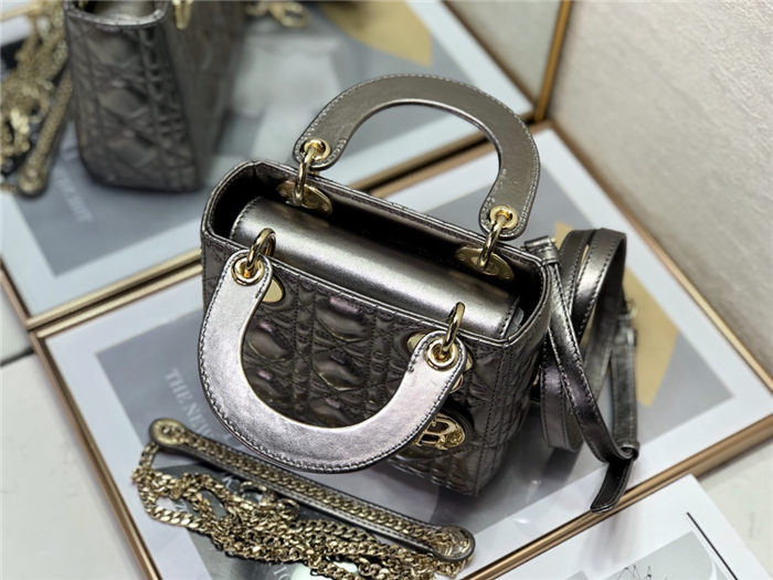 MINI LADY Dior BAG Cannage Lambskin Metallic Gold-Tone High