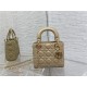 MINI LADY Dior BAG Cannage Lambskin Gold Metal Natural High