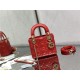 MINI LADY Dior BAG Cannage Lambskin Gold Metal Red High