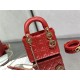 MINI LADY Dior BAG Cannage Lambskin Gold Metal Red High