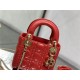 MINI LADY Dior BAG Cannage Lambskin Gold Metal Red High