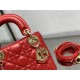 MINI LADY Dior BAG Cannage Lambskin Gold Metal Red High