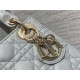 MINI LADY Dior BAG Cannage Lambskin Gold Metal Blue-Placid High