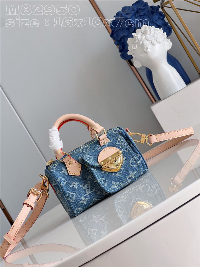 Louis Vuitton NANO SPEEDY Monogram jacquard denim Blue M82950 High