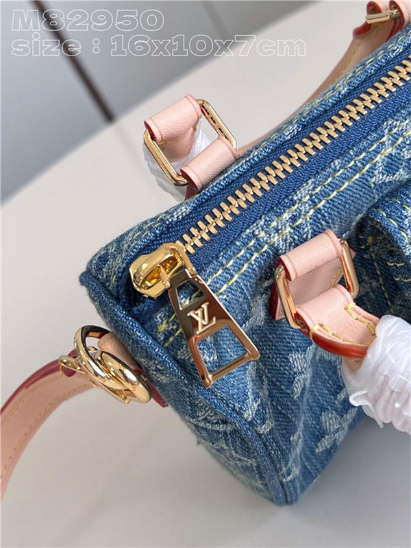 Louis Vuitton NANO SPEEDY Monogram jacquard denim Blue M82950 High