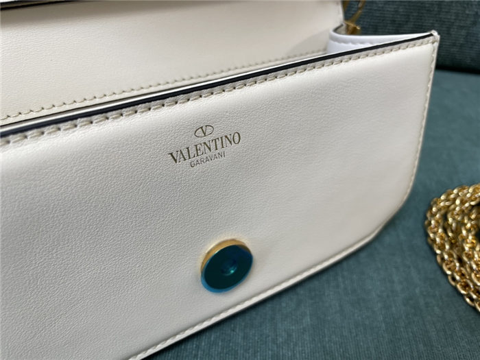 Valentino Garavani MINILOCO Crossbody Bag Calfskin Leather White High