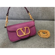 Valentino Garavani MINILOCO Crossbody Bag Calfskin Leather Purple High