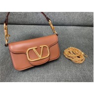 Valentino Garavani MINILOCO Crossbody Bag Calfskin Leather Caramel High