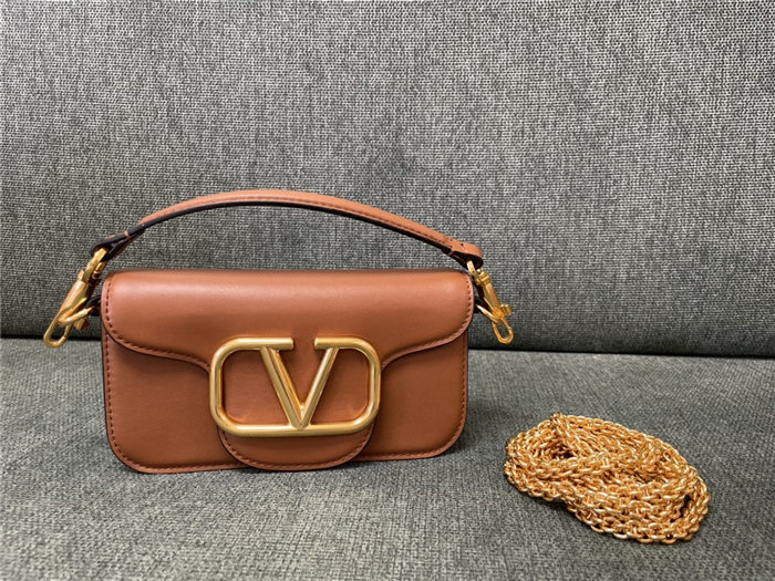 Valentino Garavani MINILOCO Crossbody Bag Calfskin Leather Caramel High