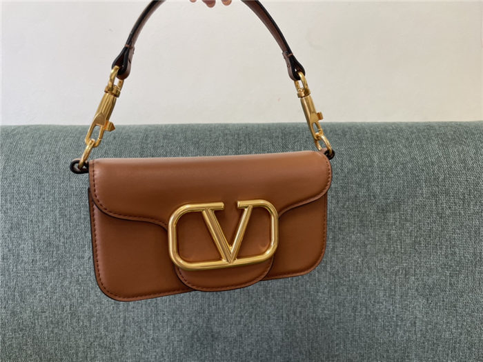 Valentino Garavani MINILOCO Crossbody Bag Calfskin Leather Caramel High