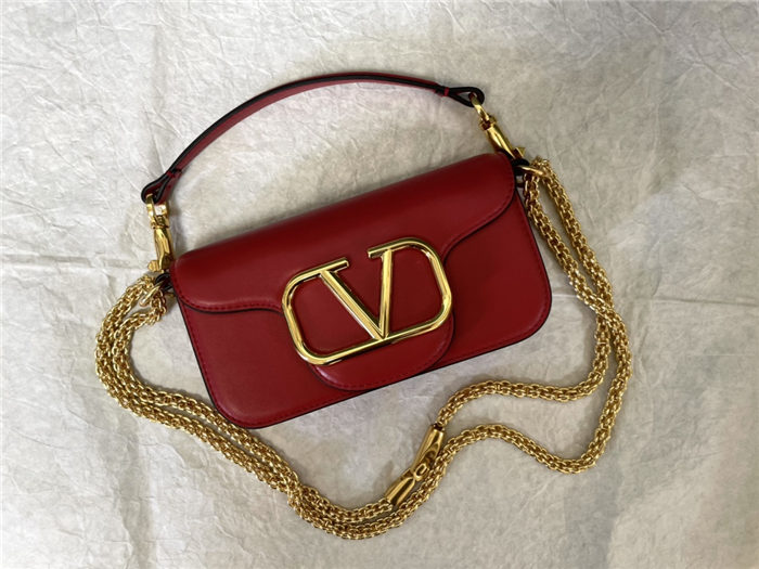 Valentino Garavani MINILOCO Crossbody Bag Calfskin Leather Red High