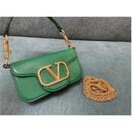 Valentino Garavani MINILOCO Crossbody Bag Calfskin Leather Green High