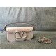 Valentino Garavani MINILOCO Crossbody Bag Calfskin Leather Silver Iridescent High