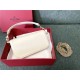 Valentino Garavani MINILOCO Crossbody Bag Calfskin Leather White-White High