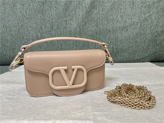 Valentino Garavani MINILOCO Crossbody Bag Calfskin Leather Nude-Pink High