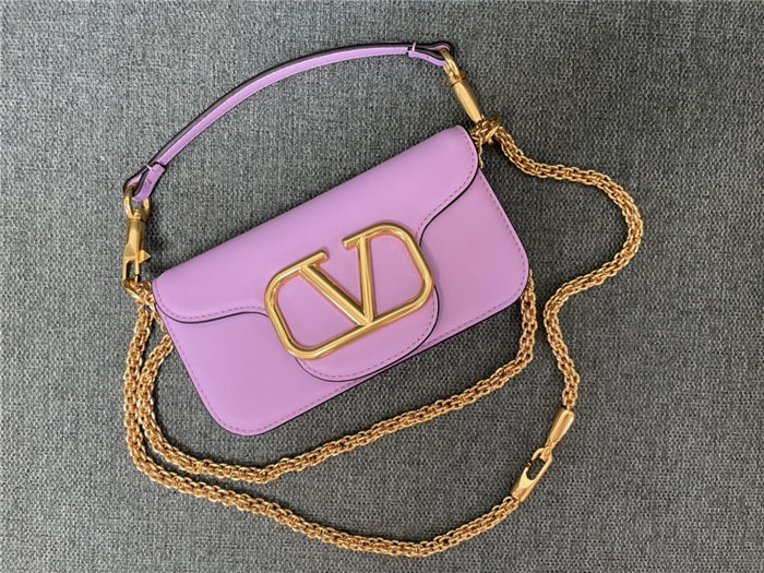 Valentino Garavani MINILOCO Crossbody Bag Calfskin Leather Lilac High