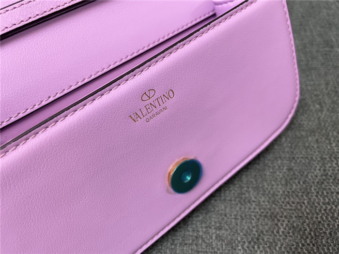 Valentino Garavani MINILOCO Crossbody Bag Calfskin Leather Lilac High