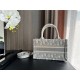 MINI Dior BOOK TOTE Dior Oblique Embroidery Grey With Strap High