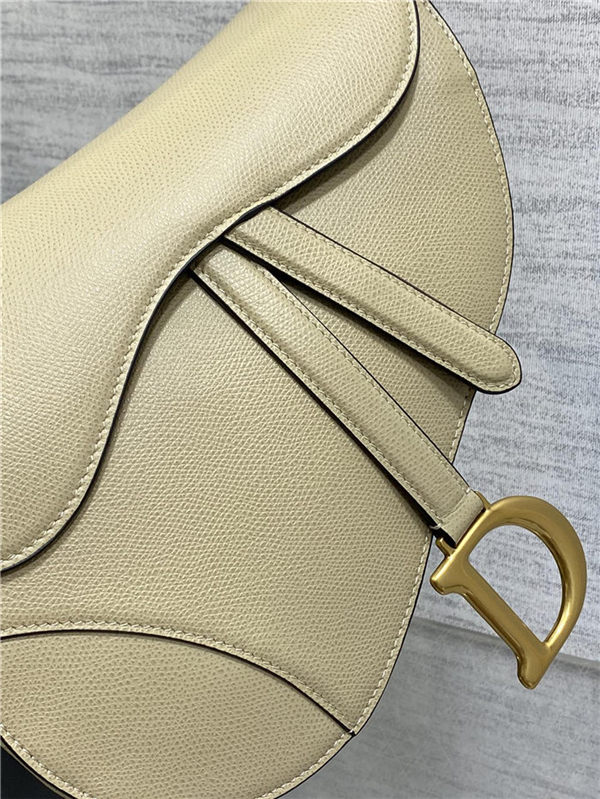 SADDLE BAG Grained Calfskin Beige High