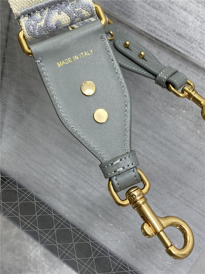 SHOULDER STRAP Dior Oblique Embroidered Grey High