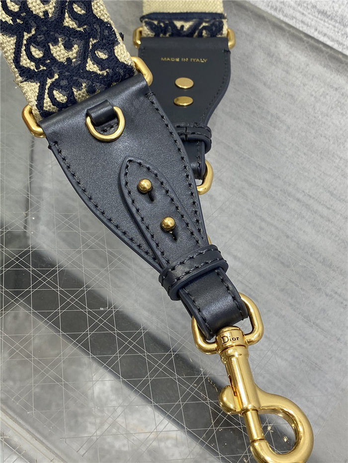 SHOULDER STRAP Dior Oblique Embroidered Blue High