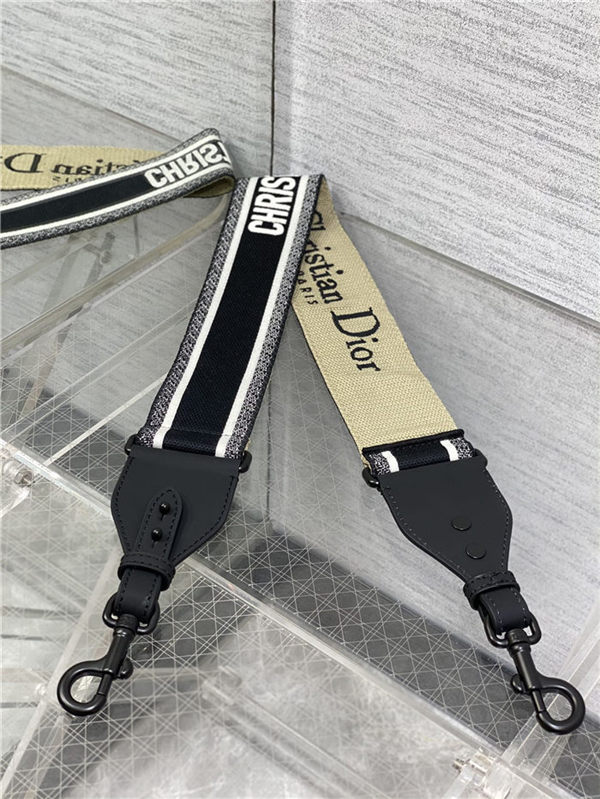 SHOULDER STRAP 'Christian Dior' Embroidery Black-Black High