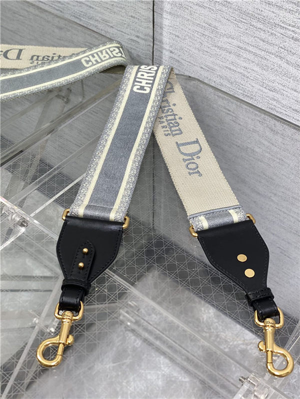 SHOULDER STRAP 'Christian Dior' Embroidery Grey High