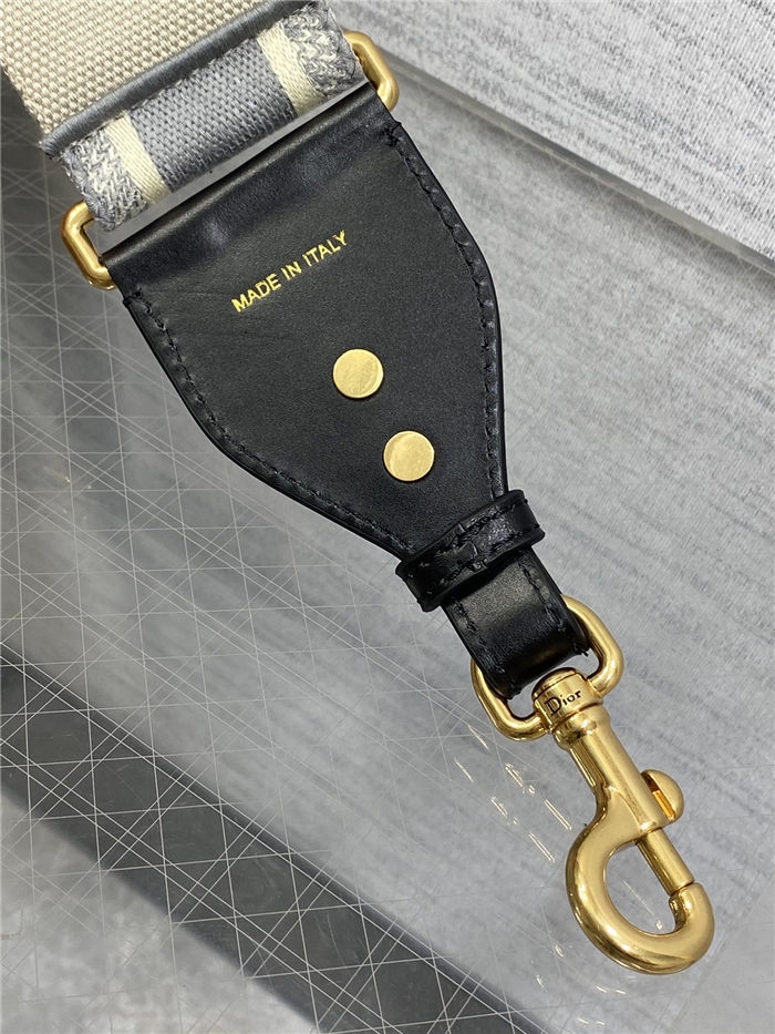 SHOULDER STRAP 'Christian Dior' Embroidery Grey High