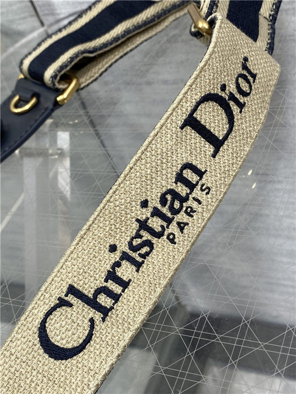 ADJUSTABLE SHOULDER STRAP 'Christian Dior' Embroidery Blue High