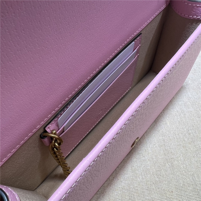 Gucci Diana mini bag with bamboo 696817 Leather Pink High