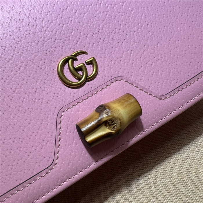 Gucci Diana mini bag with bamboo 696817 Leather Pink High