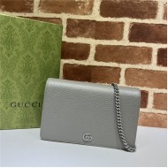 GG MARMONT MINI CHAIN BAG 497985 Leather Grey High