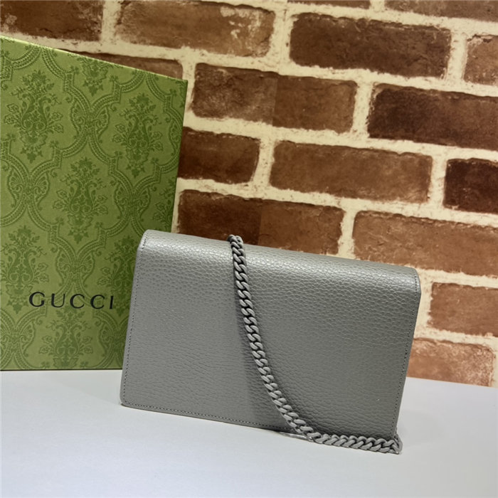 GG MARMONT MINI CHAIN BAG 497985 Leather Grey High