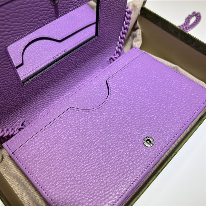 GG MARMONT MINI CHAIN BAG 497985 Leather Purple High