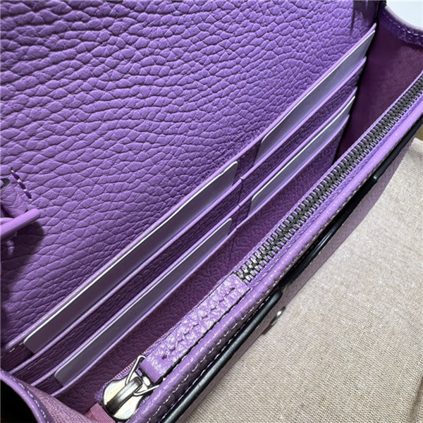 GG MARMONT MINI CHAIN BAG 497985 Leather Purple High