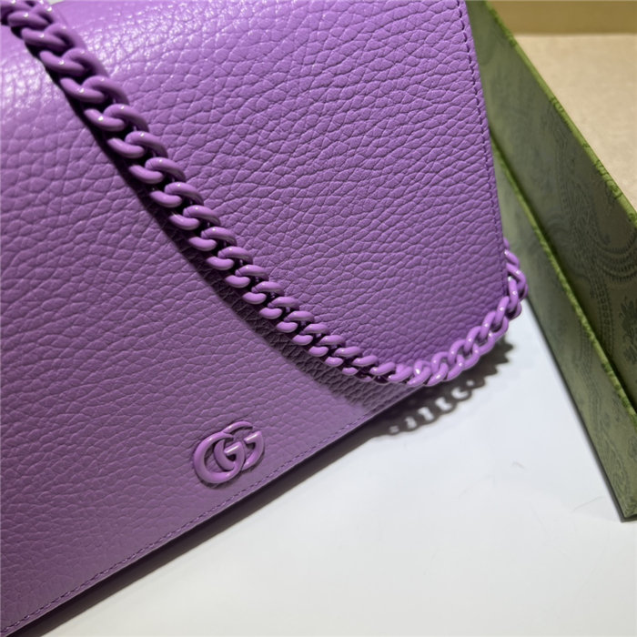 GG MARMONT MINI CHAIN BAG 497985 Leather Purple High