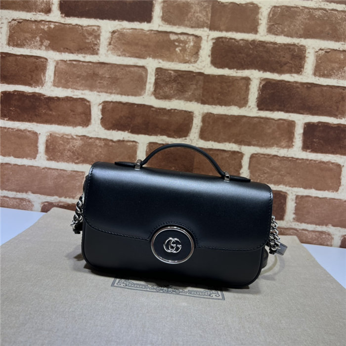 Gucci PETITE GG MINI SHOULDER BAG 739722 Leather Black High