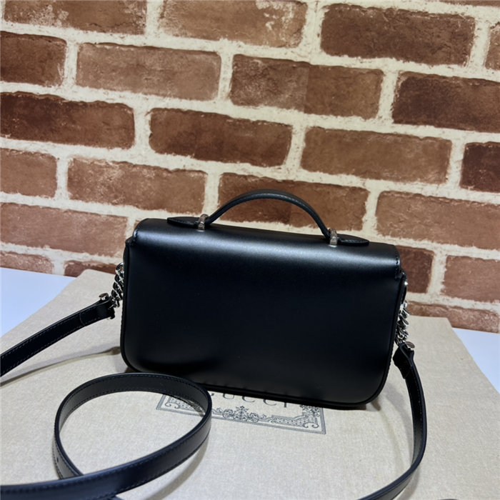 Gucci PETITE GG MINI SHOULDER BAG 739722 Leather Black High