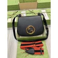 Gucci BLONDIE MEDIUM SHOULDER BAG 699210 Leather Black High