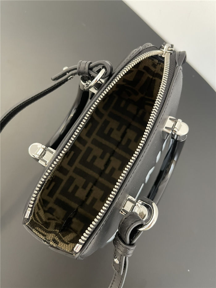 Fendi By The Way Mini Boston bag leather Black-White High