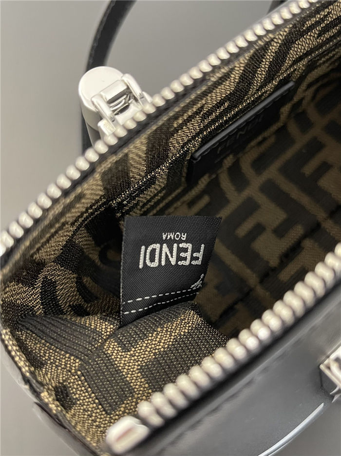 Fendi By The Way Mini Boston bag leather Black-White High