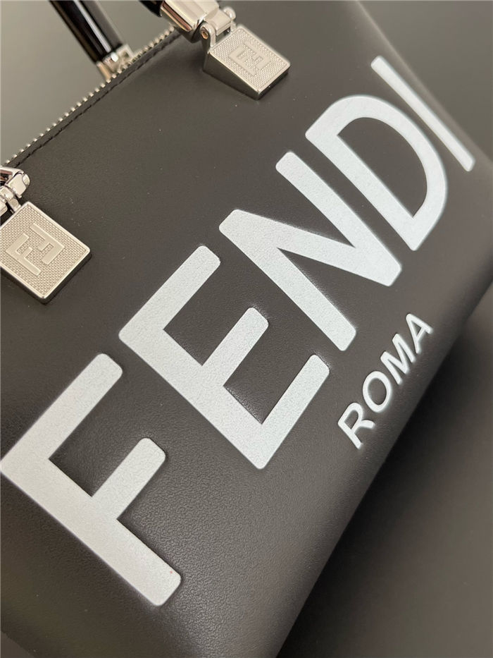 Fendi By The Way Mini Boston bag leather Black-White High