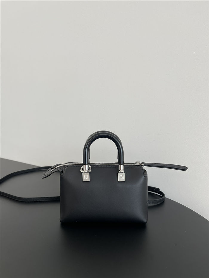 Fendi By The Way Mini Boston bag leather Black-White High