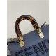 Fendi By The Way Mini Boston bag leather and elaphe Blue High