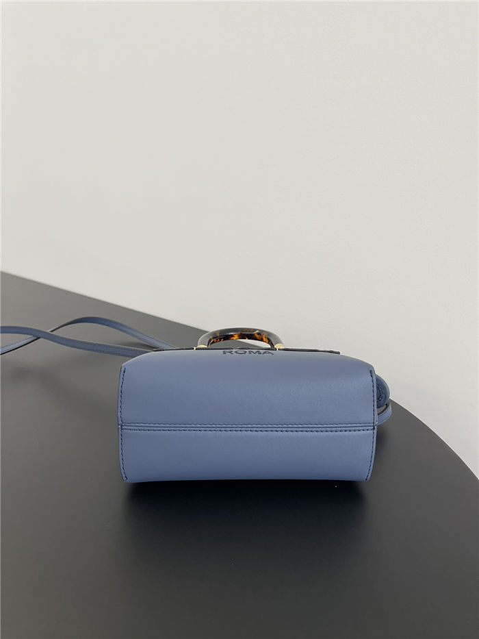 Fendi By The Way Mini Boston bag leather and elaphe Blue High